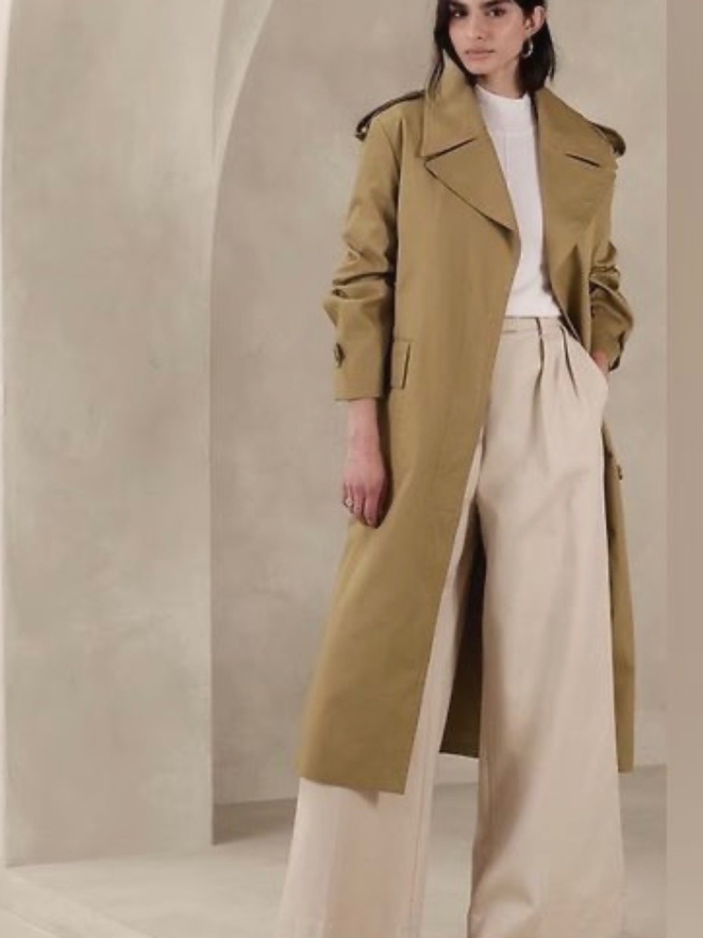 NWT Banana Republic Cotton Water Resistant Trench (Petite)